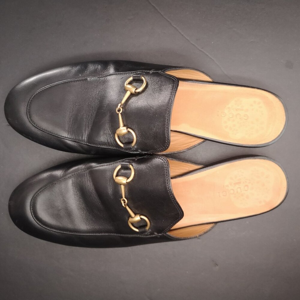 Gucci Ladies Size 39.5 (Approx. 9.5 US) Black Leather Princetown Slipper / Mules - Picture 8 of 9